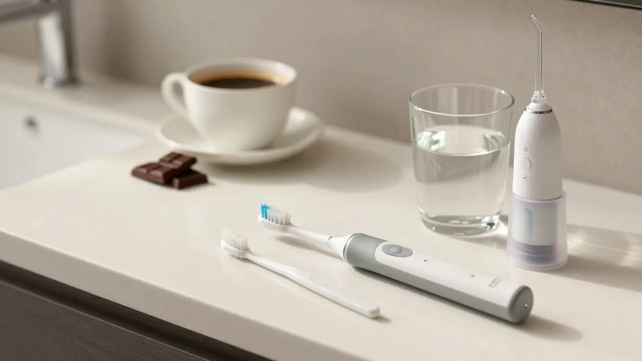 Hygienické pomůcky pro čištění zubů s důrazem na péči o keramiku
