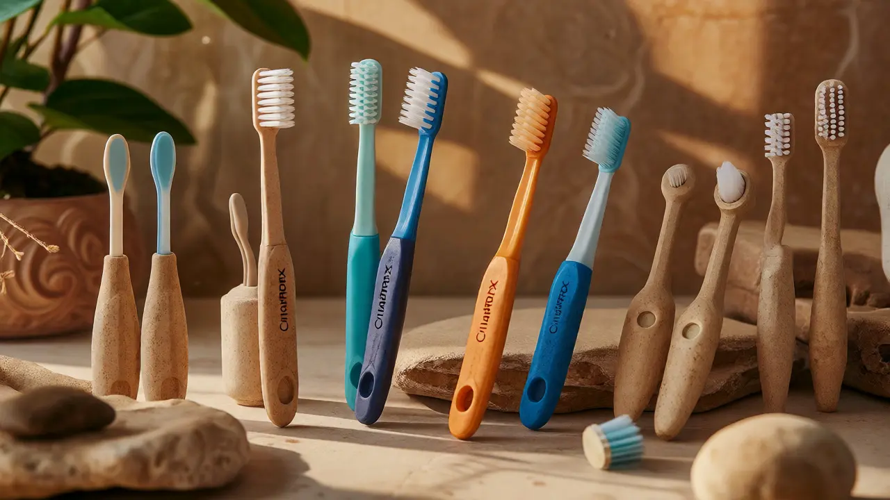 Barevné ekologické kartáčky Curaprox s doplňky pro hygienu